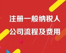 菏泽注册一般纳税人公司流程及费用
